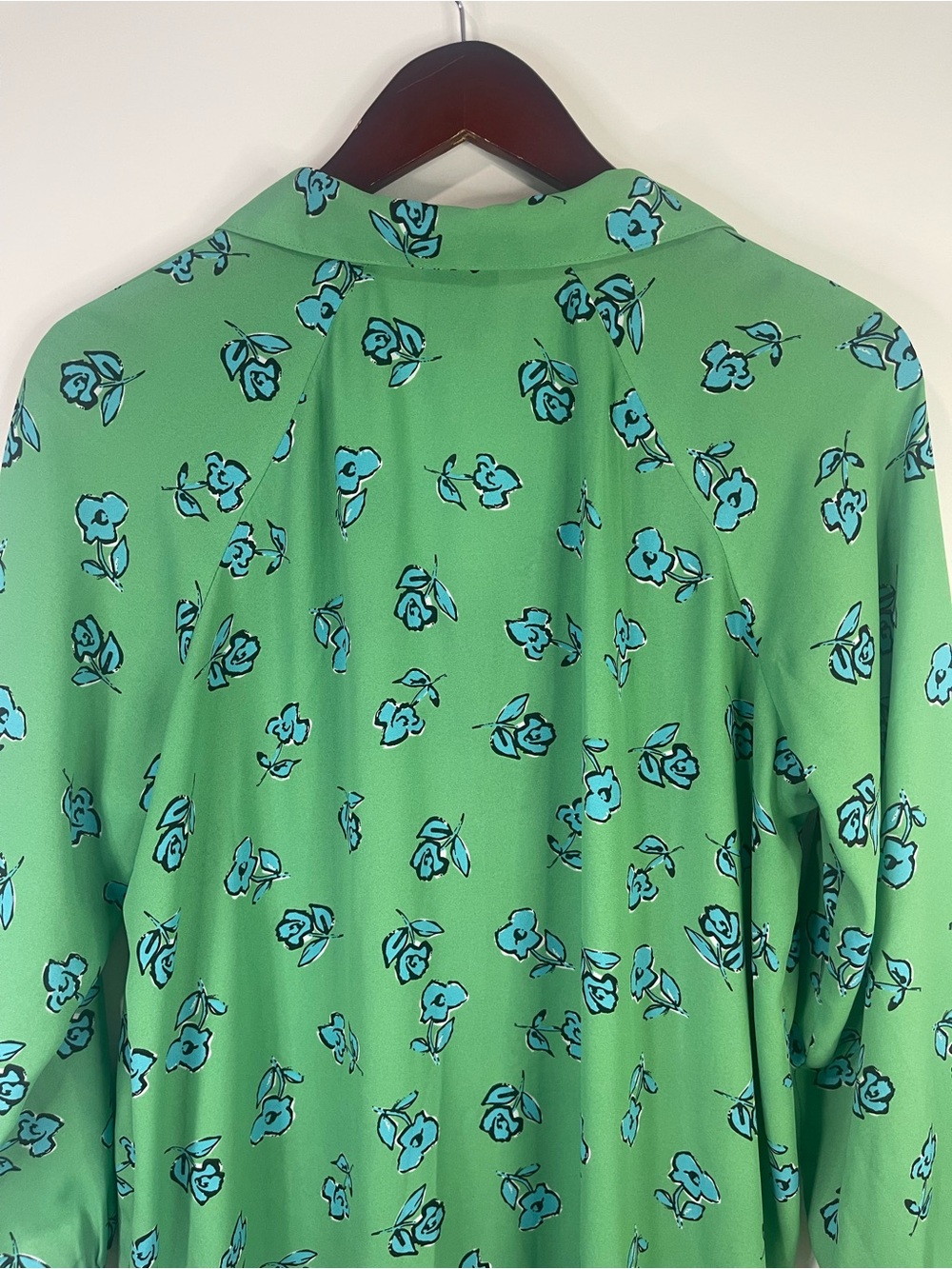 CAbi Green Button-Down Blouse with Blue Floral Print - Picture 10 of 11